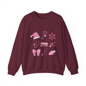 Christmas Stethoscope Graphic Crewneck Sweatshirt Sweatshirt Printify Maroon S 