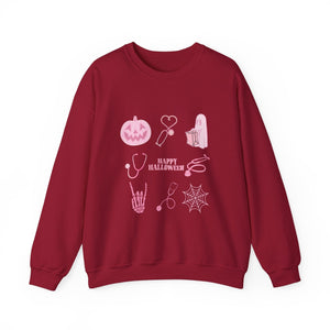 Halloween Stethoscope Graphic Crewneck Sweatshirt Sweatshirt Printify Cardinal Red S 