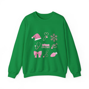 Christmas Stethoscope Graphic Crewneck Sweatshirt Sweatshirt Printify Irish Green S 