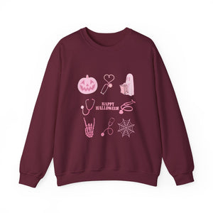 Halloween Stethoscope Graphic Crewneck Sweatshirt Sweatshirt Printify Maroon S 