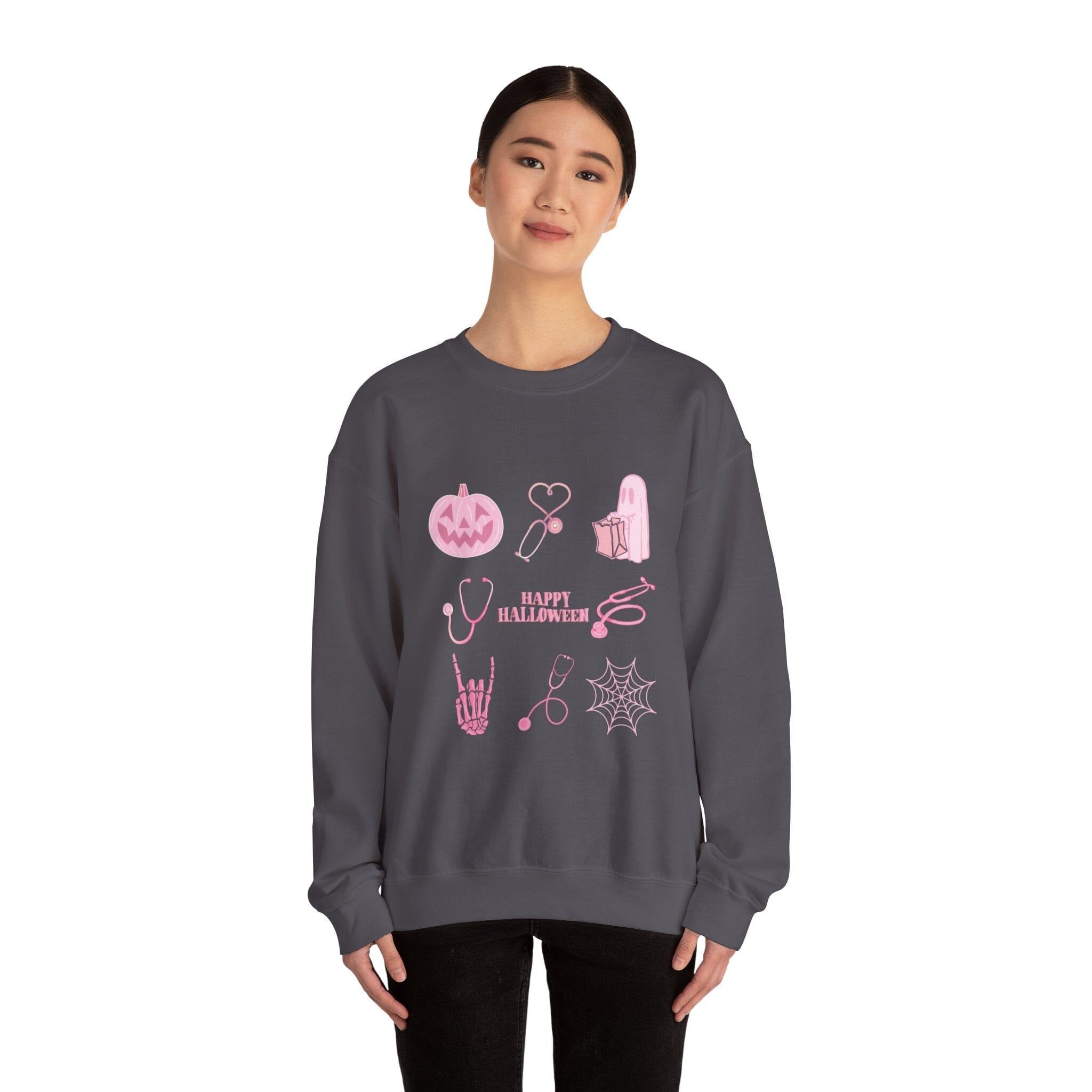 Halloween Stethoscope Graphic Crewneck Sweatshirt Sweatshirt Printify 