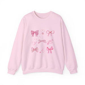 Coquette Bow Stethoscope Graphic Crewneck Sweatshirt Printify Light Pink S 