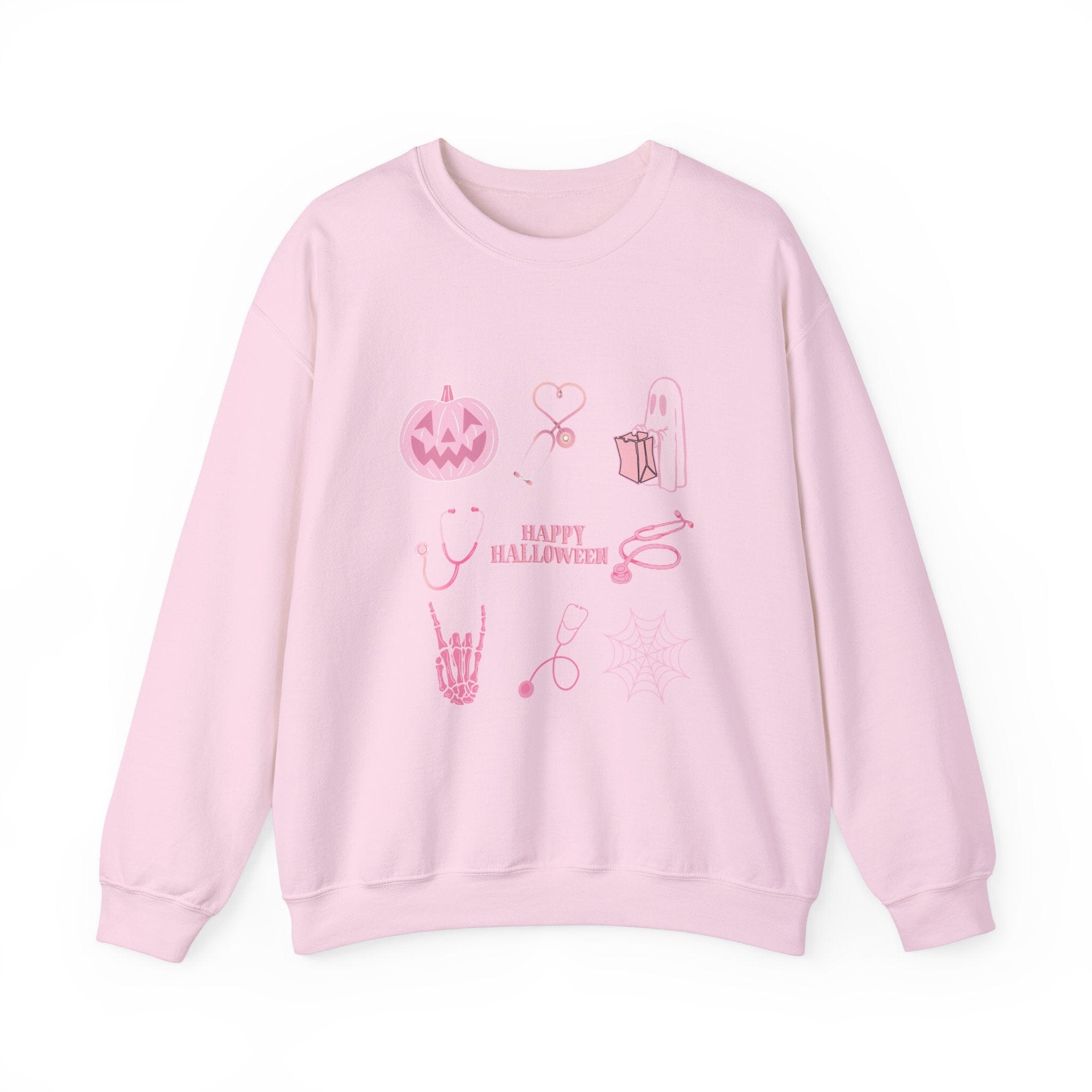 Halloween Stethoscope Graphic Crewneck Sweatshirt Sweatshirt Printify Light Pink S 