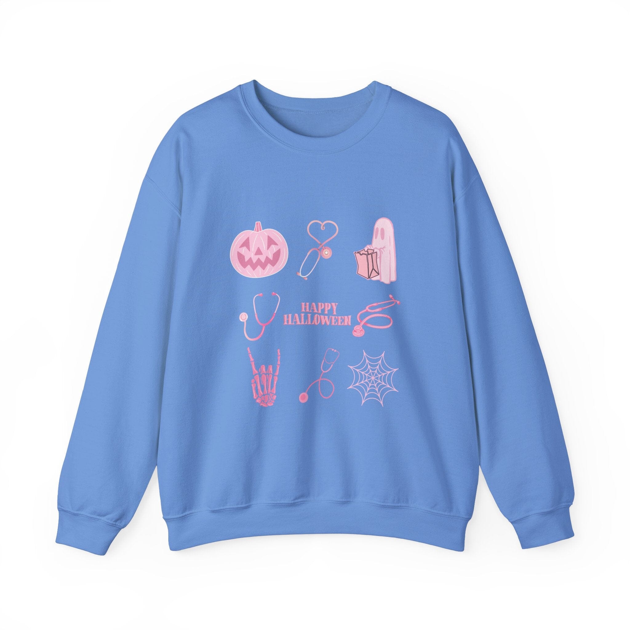 Halloween Stethoscope Graphic Crewneck Sweatshirt Sweatshirt Printify Carolina Blue S 